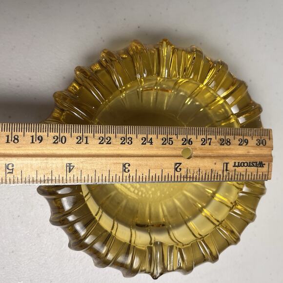 Vintage Heavy Amber Glass Ashtray 4.5 Inch Retro Mid Century Thick Smoking Dish - Picture 12 of 14